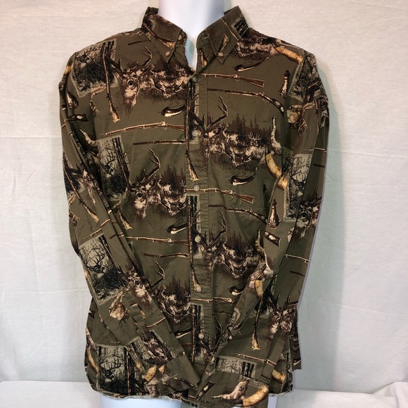 Bit And Bridle Big Buck Deer And Muzzle Loader Men’s Shirt Size L Large EUC! - Picture 1 of 6